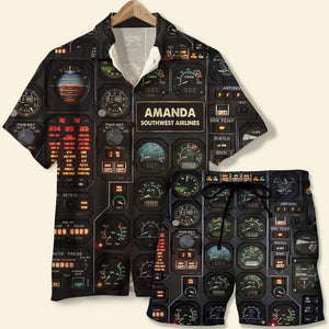 Personalized Pilot Hawaiian Shirt and Men Beach Shorts - Hawaiian Shirts - GoDuckee