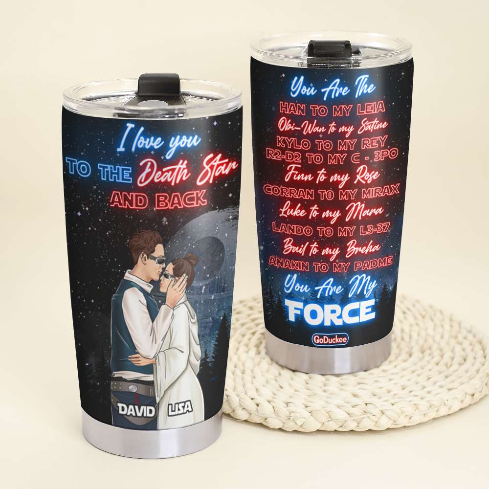 Personalized Couple Tumbler - I Love You To The Death And Back - Tumbler Cup - GoDuckee