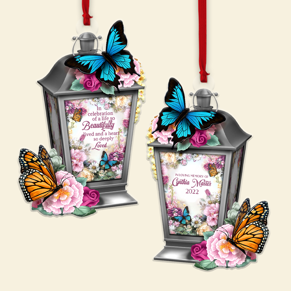 In Celebration Of A Life So Beautifully Lived Personalized Heaven Ornament, Gift For Loved Ones - Ornament - GoDuckee