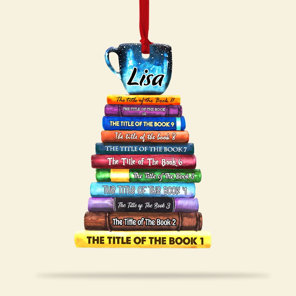 Book Collection Custom Shape Ornament - Ornament - GoDuckee