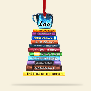 Book Collection Custom Shape Ornament - Ornament - GoDuckee