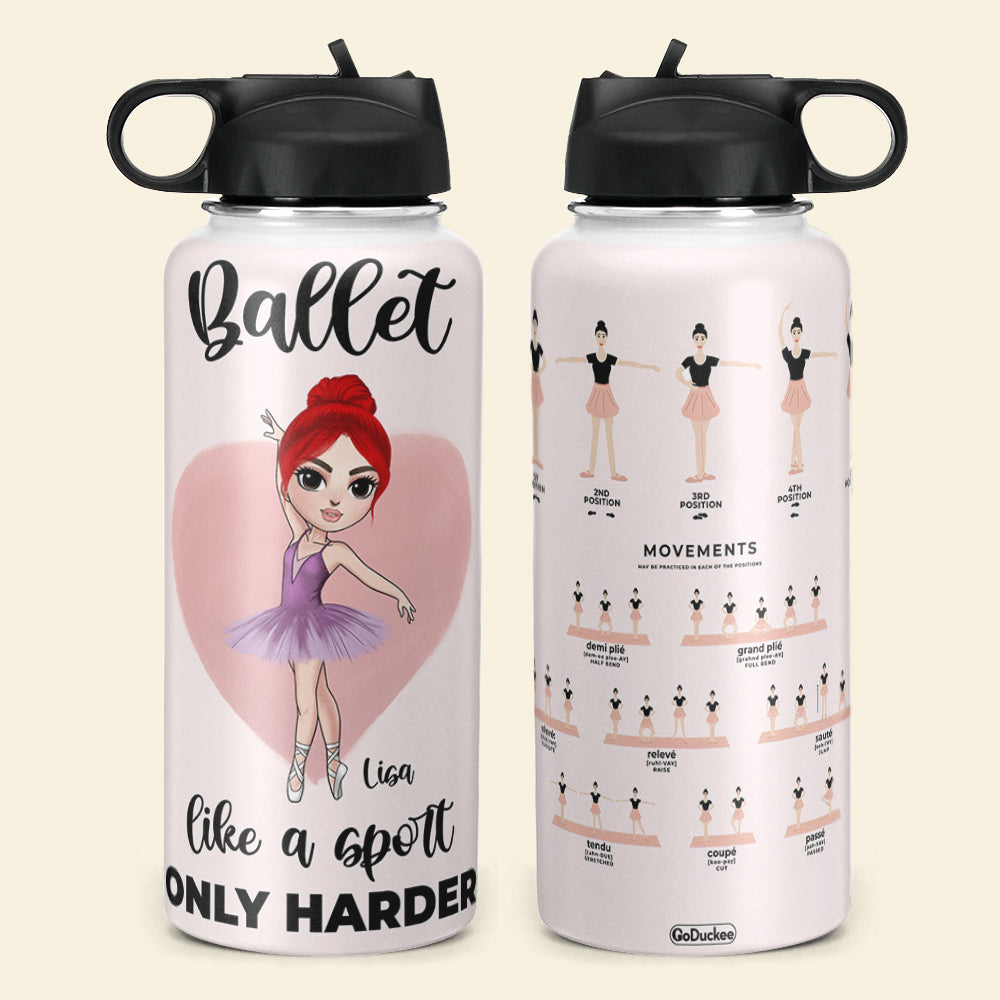 Personalized Ballet Stainless Steel Water Bottle Girl Dancing Ballet L -  GoDuckee