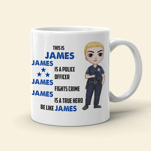Police Officer Fights Crime True Hero Personalized Mug - Coffee Mug - GoDuckee
