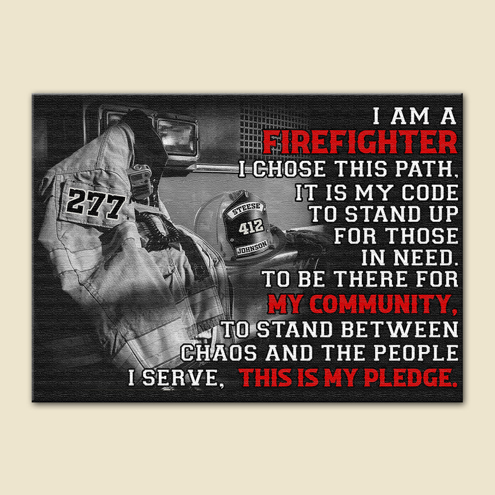 Personalized Firefighter Uniform Poster I Am A Firefighter I Choose This Path - Poster & Canvas - GoDuckee