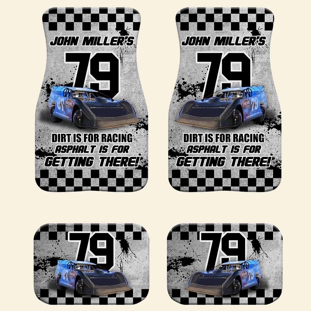Dirt Is For Racing Asphalt Is For Getting There Personalized Dirt Track Racing Car Mats, Gift For Racer - Doormat - GoDuckee