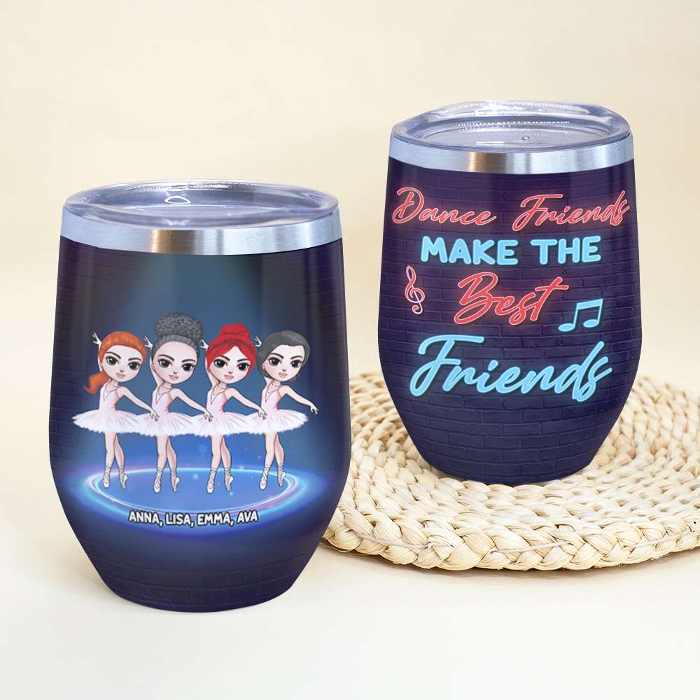 Personalized Ballet Besties Wine Tumbler - Ballet Dance Friends Make The Best Friends - Wine Tumbler - GoDuckee