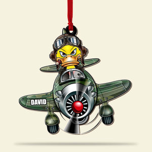 Fighter Pilot Military, Personalized Acrylic Ornament - Ornament - GoDuckee