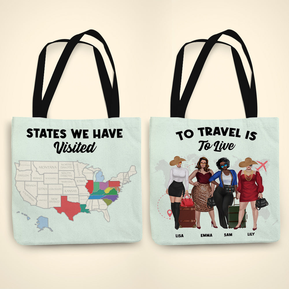 Personalized Tote Bag States We Have Visited - Tote Bag - GoDuckee