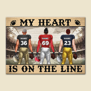 American Football My Heart Is On That Line Personalized Wall Art - Poster & Canvas - GoDuckee