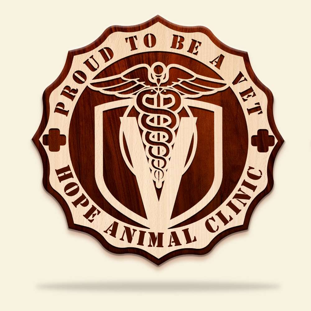 Veterinarian Proud To Be A Vet Personalized 3D 2-Layered Wood Art - Wood Sign - GoDuckee