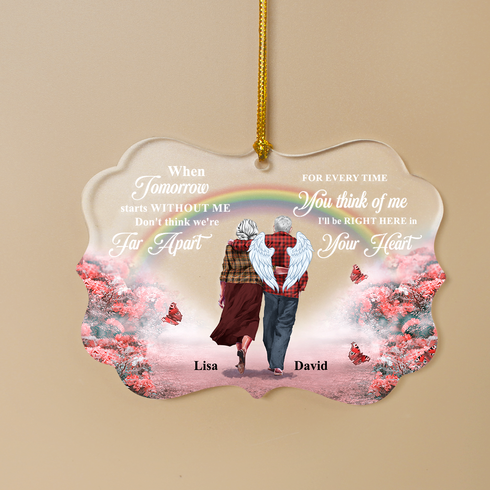 I'll Be Right Here In Your Heart Personalized Heaven Couple Ornament, Gift For Couple - Ornament - GoDuckee