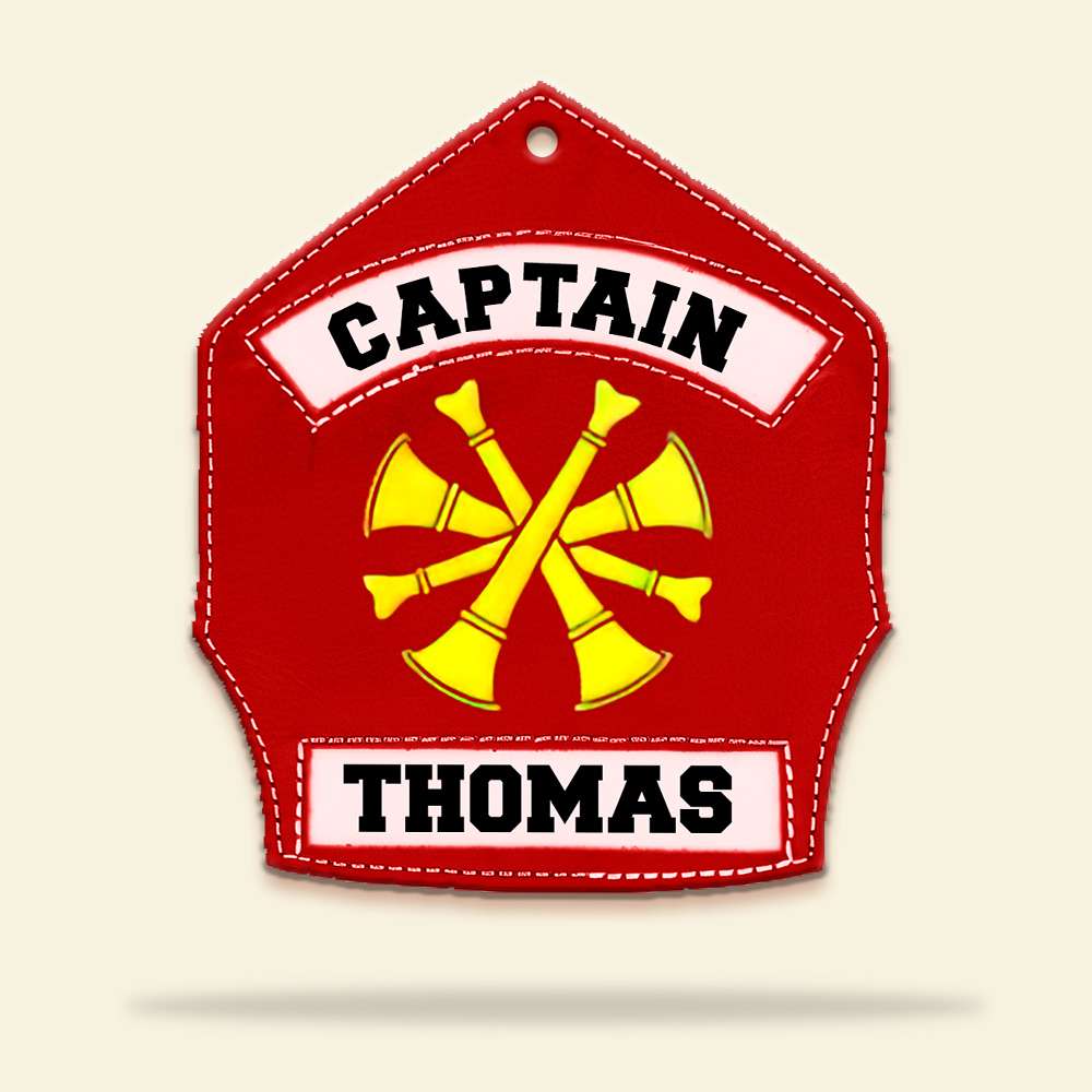 Firefighter Captain Personalized Flat Car Ornament - Ornament - GoDuckee