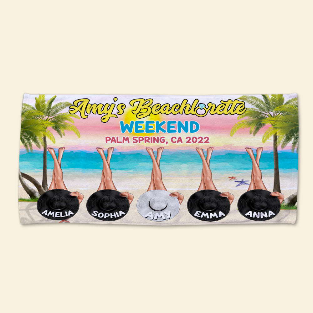 Party Beachlorette Weekend - Personalized Beach Towel - Gifts For Best Friends, Salty Sisters, Besties - Beach Towel - GoDuckee