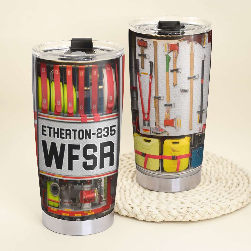 Personalized Firefighter Tumbler - Fire Engine And Fire Equipment - Tumbler Cup - GoDuckee