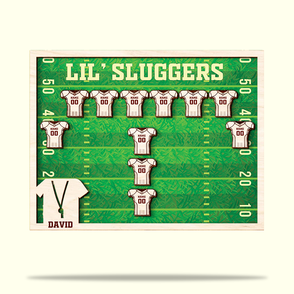 American Football Team Personalized 2 Layers Wood Sign - Wood Sign - GoDuckee