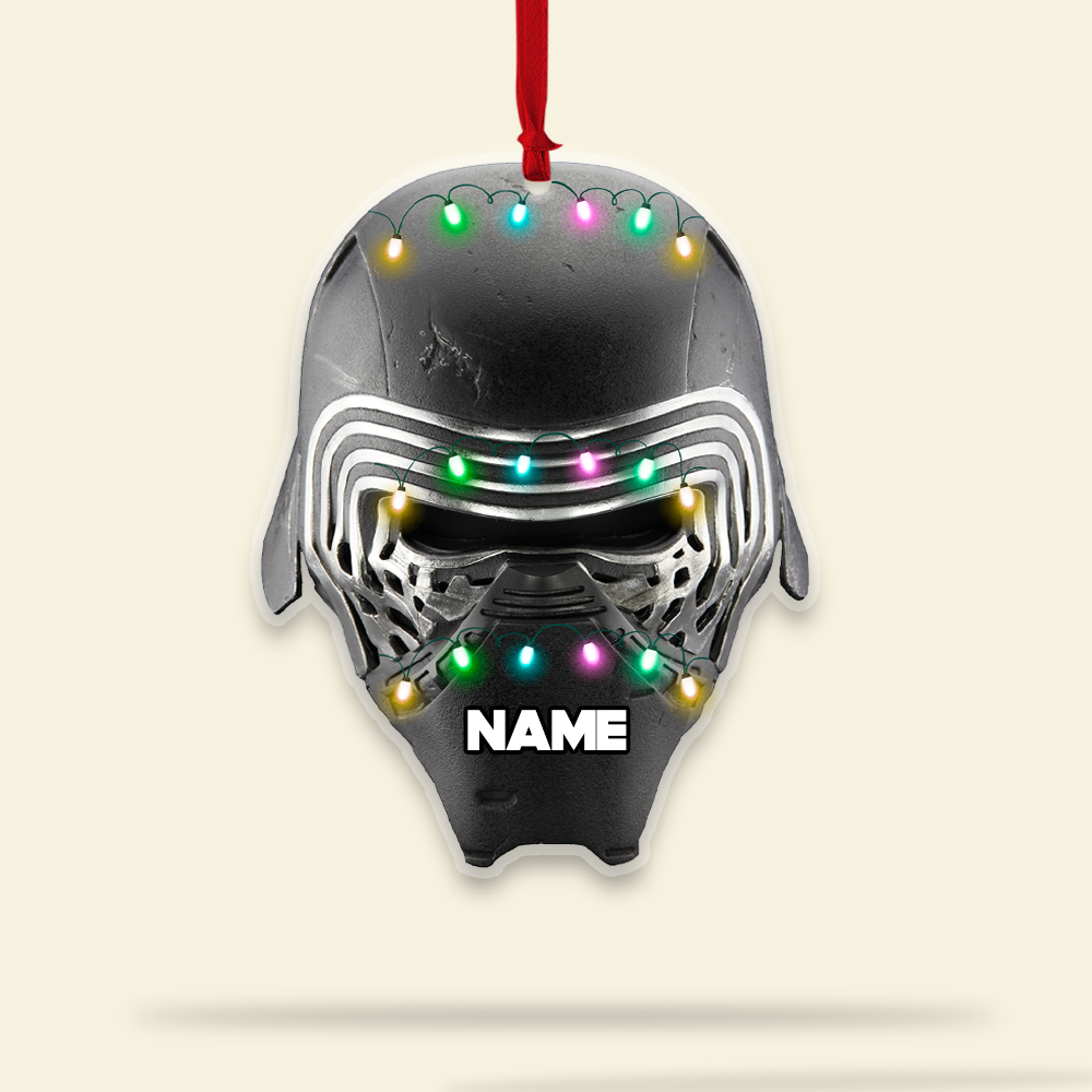 Personalized Galaxy Combat Helmet Ornament, Christmas Tree Decor - Ornament - GoDuckee