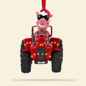 Farm Animal Tractor, Personalized Acrylic Ornament - Ornament - GoDuckee