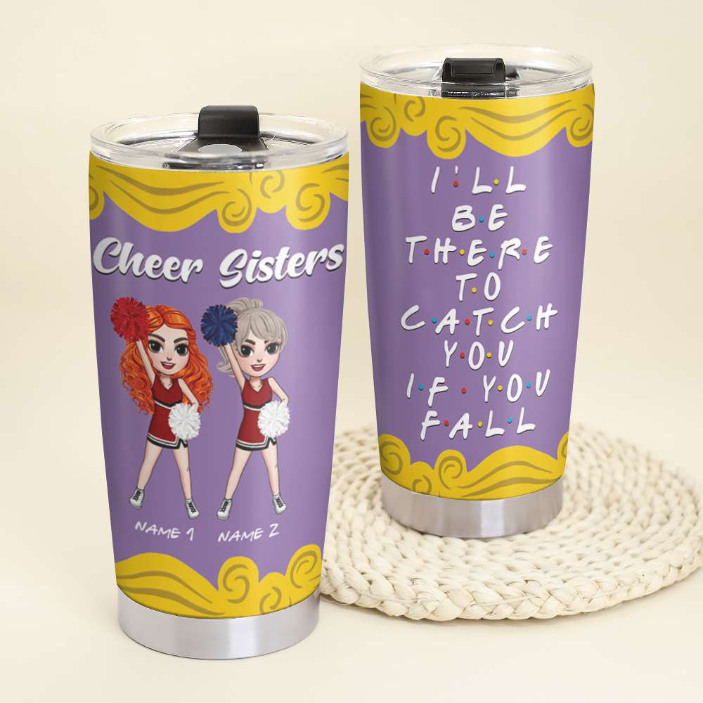 Personalized Cheerleading Tumbler - I'll Be There To Catch You If You Fall - Tumbler Cup - GoDuckee