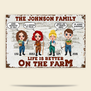 Farmer Life Is Better On The Farm, Personalized Farm Metal Sign - Metal Wall Art - GoDuckee