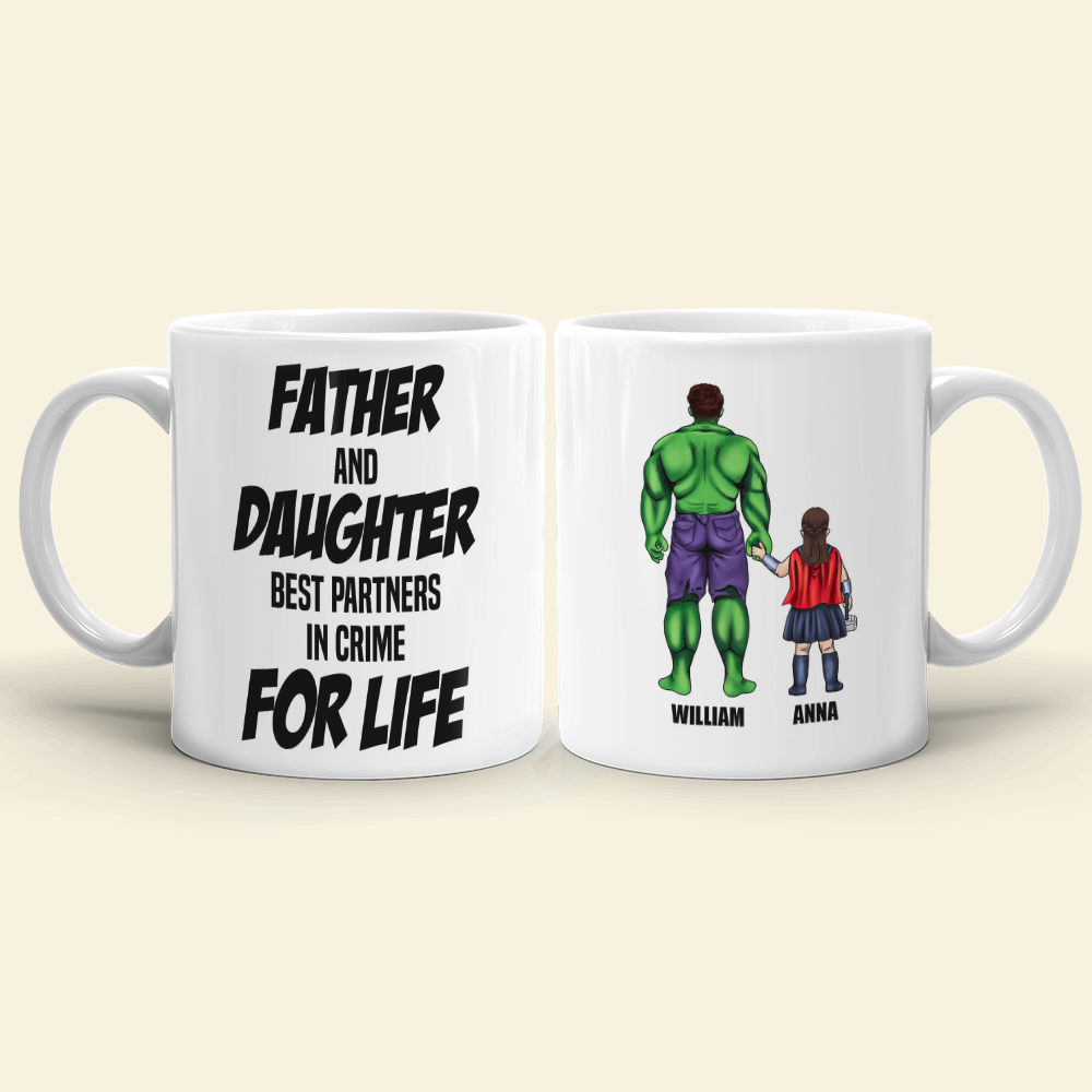 Father And Son Best Partners In Crime For Life Personalized Mug, Gift For Family - Coffee Mug - GoDuckee