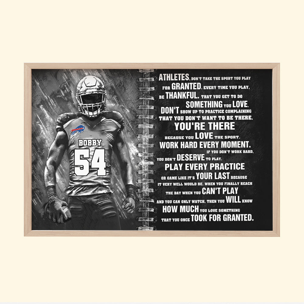 Don't Take The Sport You Play For Granted Personalized Football Canvas Print, Gift For Football Lovers - Poster & Canvas - GoDuckee