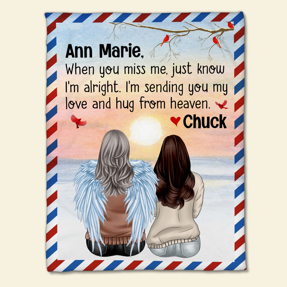 When You Miss Me, Just Know I'm Alright Personalized Heaven Blanket, Gift For Family - Blanket - GoDuckee