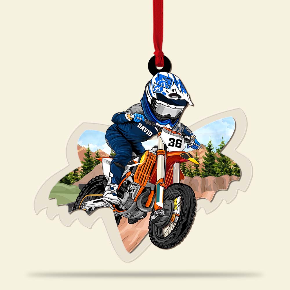 Motocross Rider, Personalized Acrylic Ornament, Christmas Gift For Dirt Bike Lover, Motocross Son - Ornament - GoDuckee