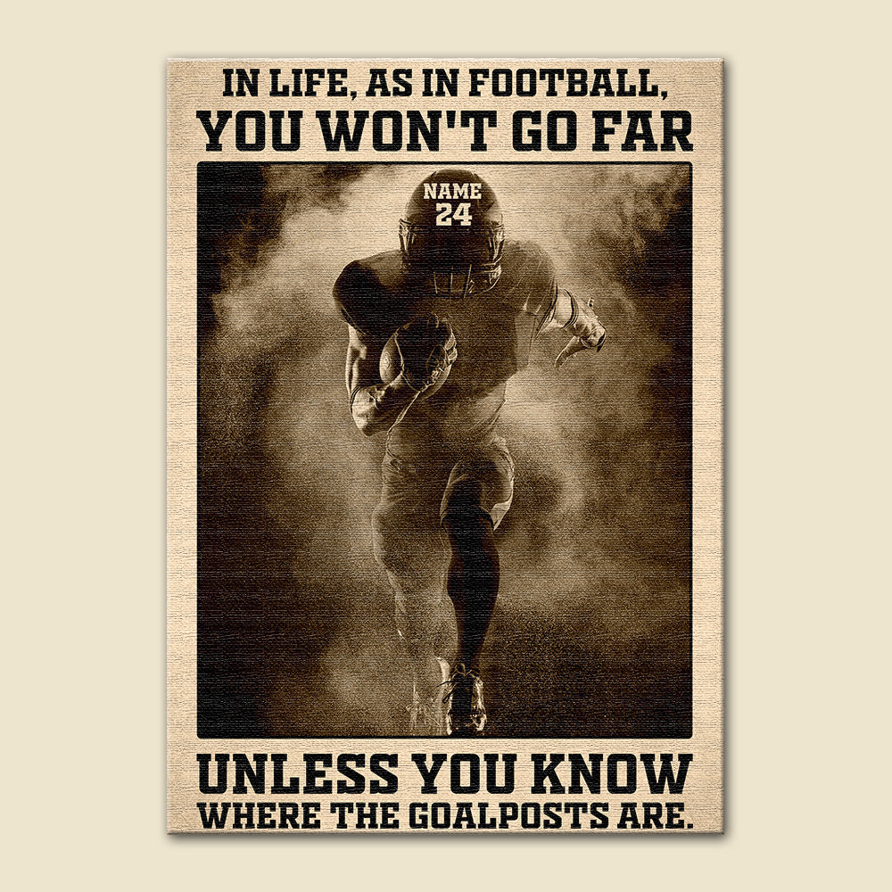 American Football In Life As In Football You Won’t Go Far Unless You Know Where The Goalposts Are Personalized Wall Art - Poster & Canvas - GoDuckee