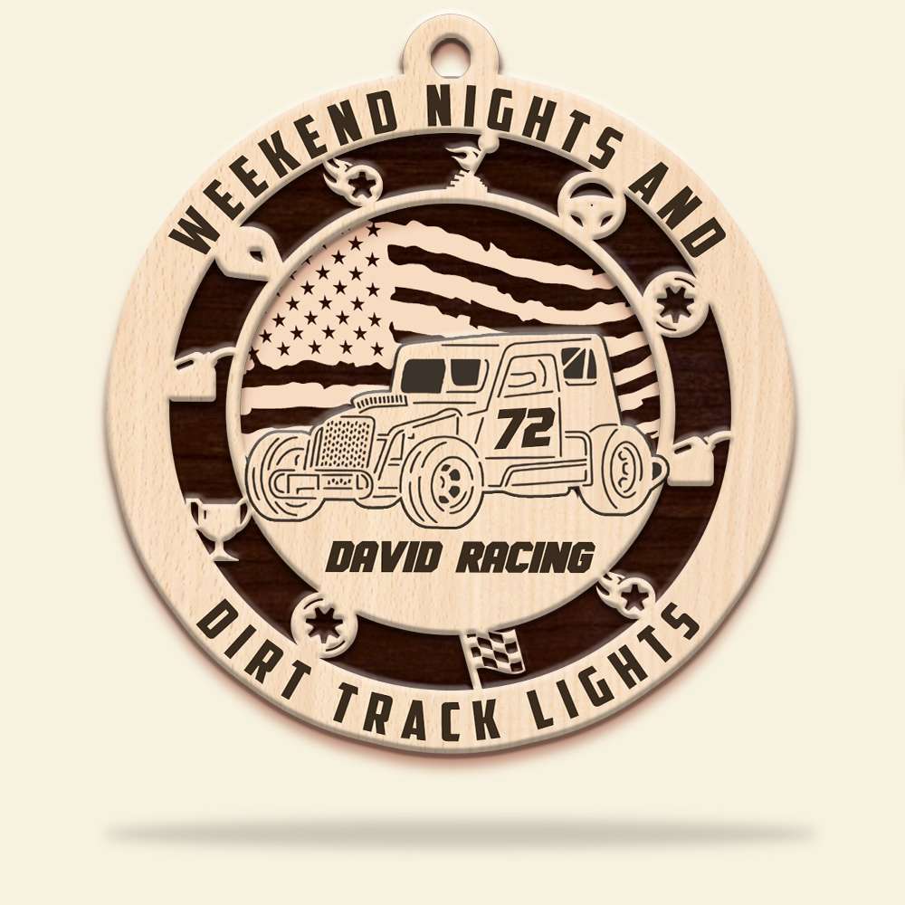 Dirt Track Racing Weekend Nights And Dirt Track Lights Personalized Ornament - Ornament - GoDuckee