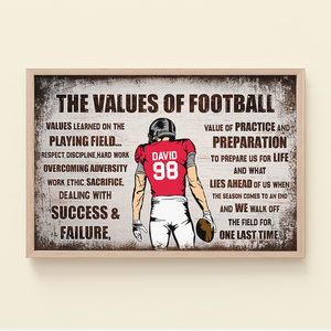The Values Of Football, Player Football Canvas Poster Gift - Poster & Canvas - GoDuckee