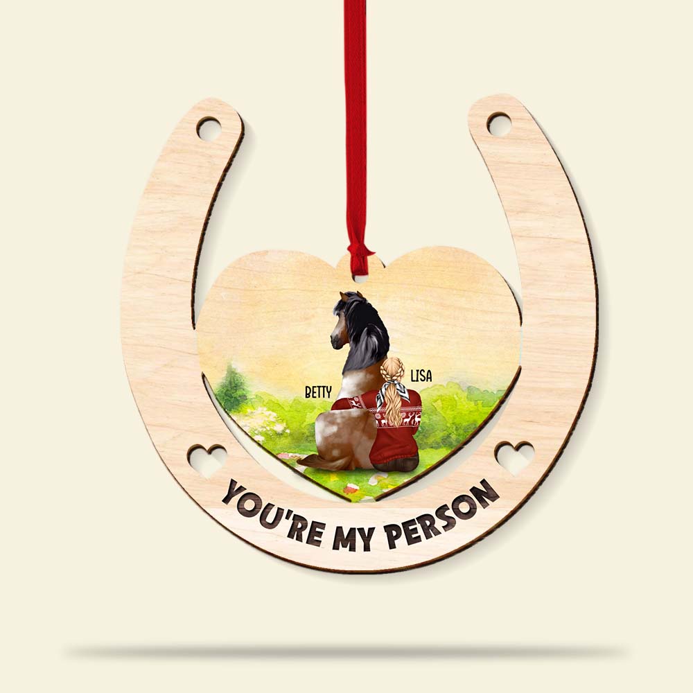 You're My Person, Horse And Me Personalized Wood Ornament - Ornament - GoDuckee