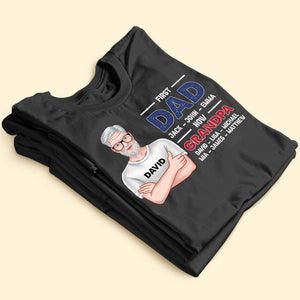 Father First Dad Now Grandpa Personalized Shirts - Shirts - GoDuckee