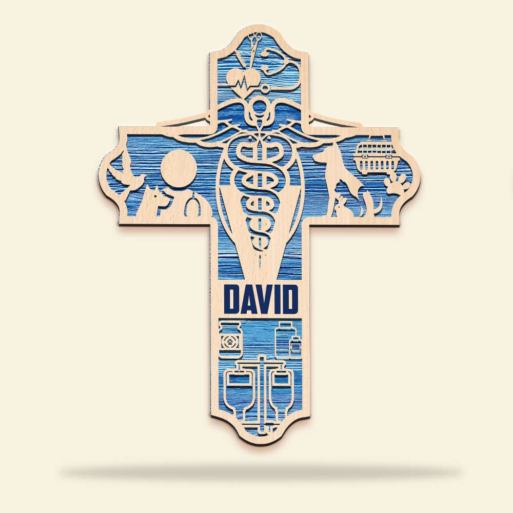 Veterinarian Personalized 3D 2-Layered Wood Art 2 - Wood Sign - GoDuckee