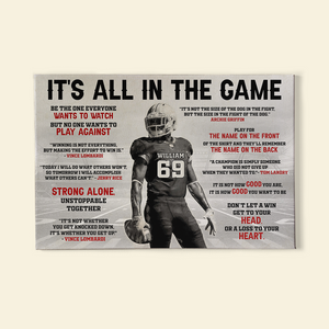 Football It's All In The Game, Personalized Wall Art Print For Football Player - Poster & Canvas - GoDuckee