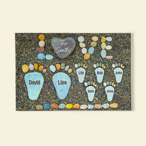 Family Footprint Love Personalized Canvas Print - Poster & Canvas - GoDuckee