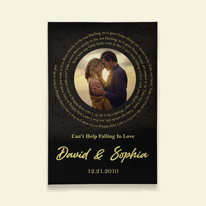 Can't Help Falling In Love, Sweet Music Couple Canvas Poster - Poster & Canvas - GoDuckee