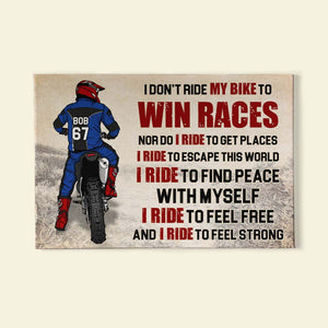 I Ride To Feel Free And I Ride To Feel Strong, Personalized Motocross Canvas Print - Poster & Canvas - GoDuckee