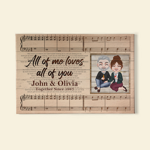 All Of Me Loves Al Of You, Anniversary Couple Canvas Poster - Poster & Canvas - GoDuckee