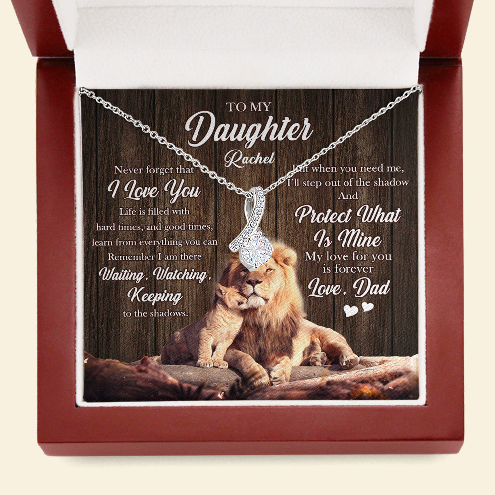 Lion Dad To My Daughter Never Forget That I Love You Personalized Alluring Beauty Necklace - Jewelry - GoDuckee