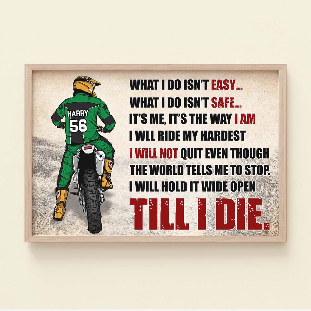 I Will Not Quit Even Though The World Tells Me To Stop, Personalized Motocross Canvas Print - Poster & Canvas - GoDuckee