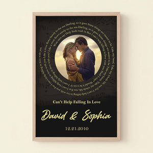 Can't Help Falling In Love, Sweet Music Couple Canvas Poster - Poster & Canvas - GoDuckee