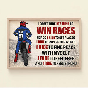 I Ride To Feel Free And I Ride To Feel Strong, Personalized Motocross Canvas Print - Poster & Canvas - GoDuckee