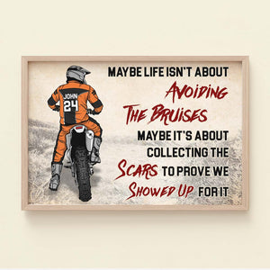 Life Is About Collecting The Scars, Personalized Motocross Canvas Print - Poster & Canvas - GoDuckee