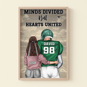 Minds Divided But Hearts United Personalized Canvas Print, Couple Gift-2BHHI080223 - Poster & Canvas - GoDuckee