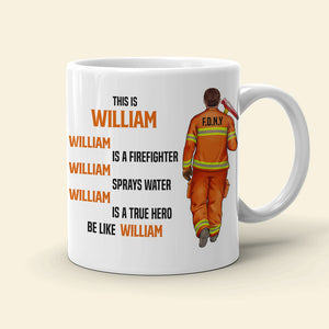 Firefighter Sprays Water True Hero Personalized Mug - Coffee Mug - GoDuckee