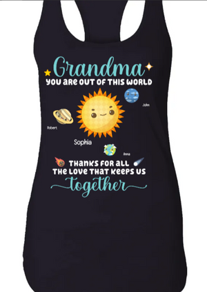 Grandma Thanks For All The Love That Keeps Us Together, Personalized Shirt, Grandma And Grandkids System Shirt, Mother's Day, Birthday Gift For Grandma - Shirts - GoDuckee
