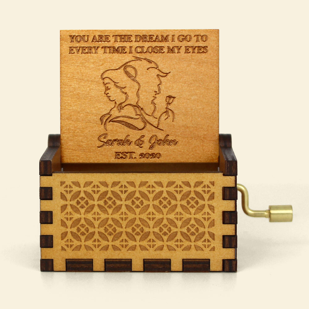 You Are The Dream I Go To Every Time I Close My Eyes - Personalized Couple Music Box zimo-01NTHI030223 - Decorative Plaques - GoDuckee
