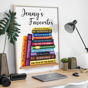 Custom Book Titles Poster - Stack Of Book Art - Poster & Canvas - GoDuckee