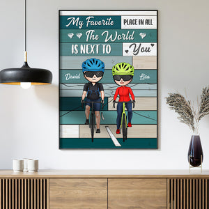Personalized Cycling Couple Poster - My Favorite Place In The World Is Next To You - Poster & Canvas - GoDuckee