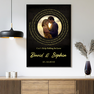 Can't Help Falling In Love, Sweet Music Couple Canvas Poster - Poster & Canvas - GoDuckee